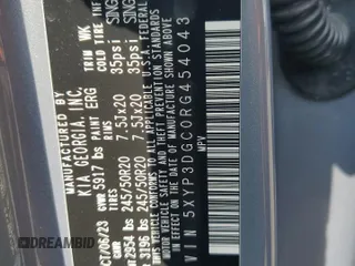 2024 Kia Telluride EX X-Line с VIN 5XYP3DGC0RG454043, выставлен на аукционе Copart как лот 59605825 с пробегом 13 606 миль миль и Списание • Salvage title. История ставок и продаж доступна на DreamBid. Изображение 12.