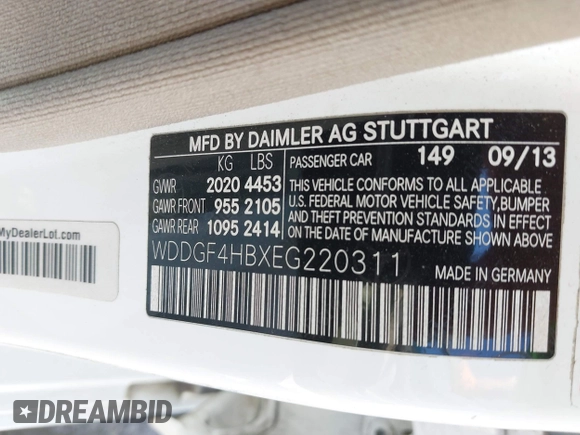 2014 Mercedes-Benz C 250 Sport with VIN WDDGF4HBXEG220311, listed as a IAAI auction lot 42540794 with 203,813 mi miles and . Bid and sale history available at DreamBid. Image 9.
