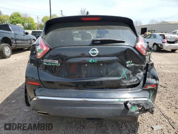 2018 Nissan Murano SV with VIN 5N1AZ2MG2JN116474, listed as a Copart auction lot 54519435 with 70,062 mi miles and Salvage Title. Bid and sale history available at DreamBid. Image 6.