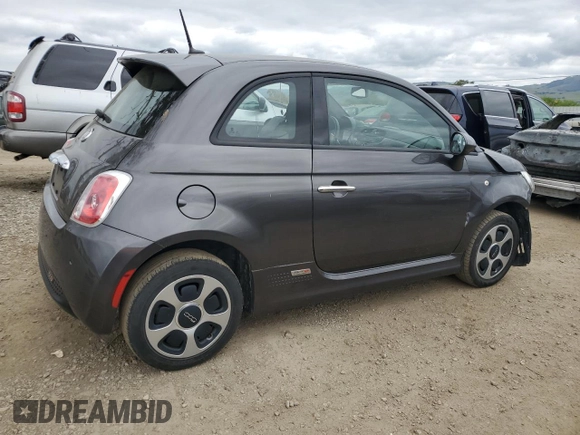 2015 FIAT 500e with VIN 3C3CFFGE1FT522913, listed as a Copart auction lot 54573405 with 37,964 mi miles and Salvage Title. Bid and sale history available at carsss.com. Image 3.