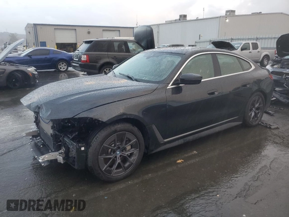 2024 BMW i4 eDrive40 with VIN WBY73AW08RFT29637, listed as a Copart auction lot 44433655 with 5,144 mi miles and Salvage Title. Bid and sale history available at carsss.com. Image 1.