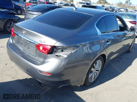 2017 Infiniti Q50 Signature Edition with VIN JN1EV7APXHM742747, listed as a IAAI auction lot 41278752 with 49,739 mi miles and . Bid and sale history available at DreamBid. Image 4.