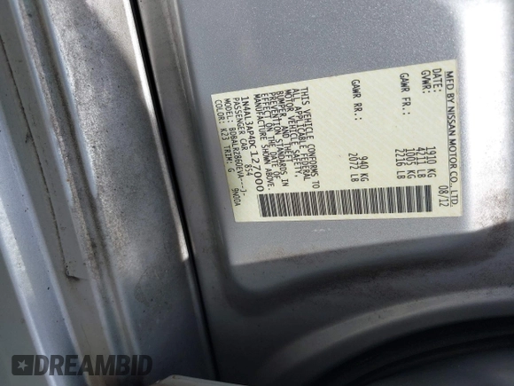 2013 Nissan Altima S with VIN 1N4AL3AP4DC127000, listed as a IAAI auction lot 42108911 with 258,792 mi miles and . Bid and sale history available at DreamBid. Image 9.
