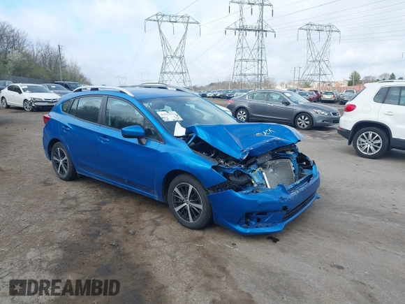 2022 Subaru Impreza Premium с VIN 4S3GTAV62N3722875, выставлен на аукционе IAAI как лот 41913952 с пробегом 19 261 миль миль и . История ставок и продаж доступна на DreamBid. Изображение 1.
