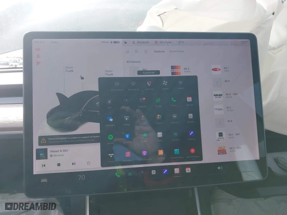 2019 Tesla Model 3 Long Range with VIN 5YJ3E1EB5KF414748, listed as a IAAI auction lot 41778914 with 0 mi miles. Bid and sale history available at carsss.com. Image 18.