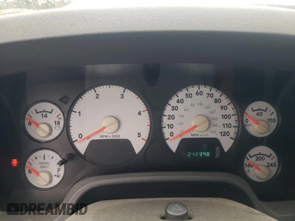 2006 Dodge 3500 SLT with VIN 3D7MX48C16G250361, listed as a Copart auction lot 50033215 with 242,398 mi miles and Salvage Title. Bid and sale history available at carsss.com. Image 9.