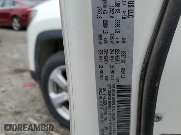 2018 Jeep Compass Latitude with VIN 3C4NJDBBXJT373401, listed as a Copart auction lot 50025585 with 125,182 mi miles and Salvage title. Bid and sale history available at DreamBid. Image 12.