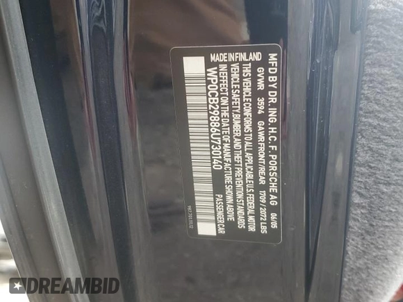 2006 Porsche Boxster S with VIN WP0CB29886U730140, listed as a Copart auction lot 85771744 with 73,188 mi miles and Clean title. Bid and sale history available at DreamBid. Image 12.