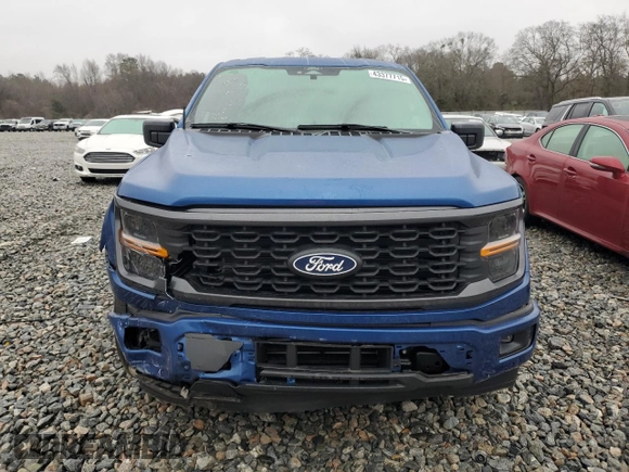 2024 Ford F-150 STX with VIN 1FTEW2KP1RFA60745, listed as a Copart auction lot 43377715 with 15,781 mi miles and Salvage Title. Bid and sale history available at carsss.com. Image 5.