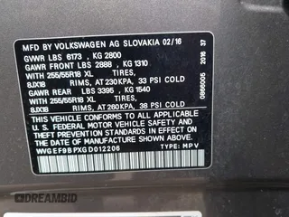 2016 Volkswagen Touareg Sport with VIN WVGEF9BPXGD012206, listed as a IAAI auction lot 42115314 with Not Provided miles and . Bid and sale history available at DreamBid. Image 9.