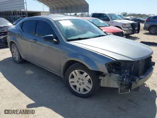 2013 Dodge Avenger SE V6 with VIN 1C3CDZAG1DN529021, listed as a IAAI auction lot 41663780 with 72,648 mi miles. Bid and sale history available at carsss.com. Image 1.