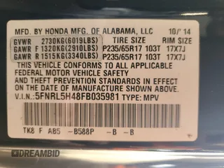 2015 Honda Odyssey EX with VIN 5FNRL5H48FB035981, listed as a Copart auction lot 51459075 with 198,079 mi miles and Clean Title. Bid and sale history available at carsss.com. Image 13.