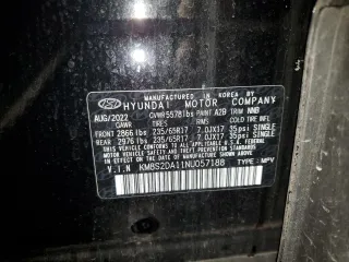 2022 Hyundai Santa Fe Hybrid Blue with VIN KM8S2DA11NU057188, listed as a Copart auction lot 80759324 with 37,348 mi miles and Salvage Title. Bid and sale history available at carsss.com. Image 13.