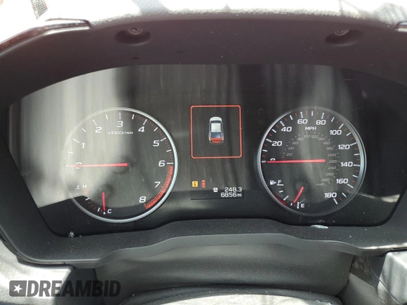 2024 Subaru WRX Premium with VIN JF1VBAH60R9805879, listed as a Copart auction lot 54992275 with 6,856 mi miles and Salvage title. Bid and sale history available at DreamBid. Image 9.