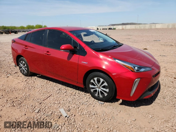 2019 Toyota Prius LE with VIN JTDL9RFUXK3006522, listed as a Copart auction lot 60734205 with 71,642 mi miles and Salvage title. Bid and sale history available at DreamBid. Image 4.