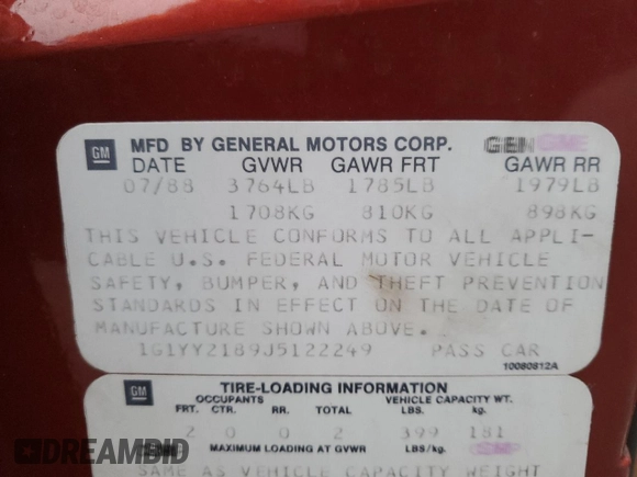 1988 Chevrolet Corvette z VIN 1G1YY2189J5122249, wystawiony jako Copart lot #89153215 z przebiegiem Nie podano mil oraz Szkoda całkowita • Salvage title. Historia ofert i sprzedaży dostępna na DreamBid. Obrazek 13.