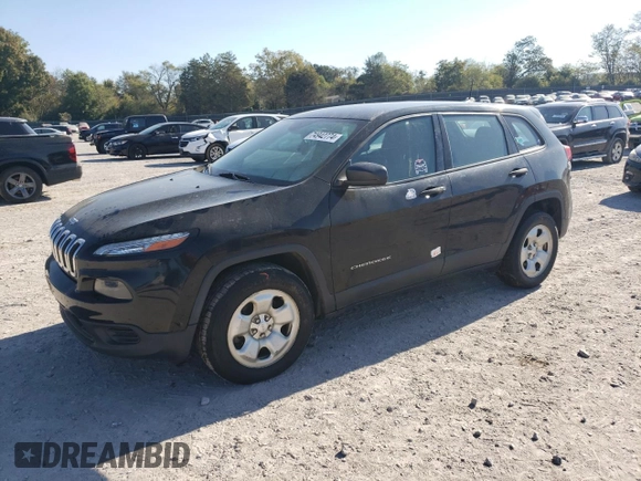 2017 Jeep Cherokee Sport with VIN 1C4PJMAS7HD222221, listed as a Copart auction lot 74942774 with 103,537 mi miles and Salvage Title. Bid and sale history available at carsss.com. Image 1.