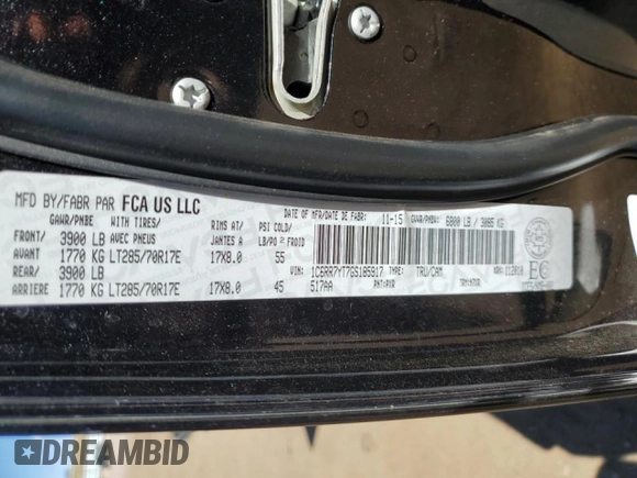 2016 Ram 1500 Rebel z VIN 1C6RR7YT7GS185917, wystawiony jako Copart lot #50464895 z przebiegiem 94 389 mil mil oraz Szkody całkowita. Historia ofert i sprzedaży dostępna na DreamBid. Obrazek 12.