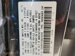 2016 Acura TLX Technology with VIN 19UUB3F53GA004243, listed as a Copart auction lot 61024325 with Not provided miles and Salvage title. Bid and sale history available at DreamBid. Image 12.