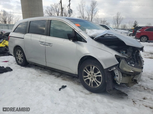 2011 Honda Odyssey EX-L with VIN 5FNRL5H63BB043885, listed as a Copart auction lot 42780445 with 0 mi miles and Salvage Title. Bid and sale history available at carsss.com. Image 4.