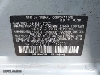 2018 Subaru Crosstrek Limited with VIN JF2GTAMC1J8342738, listed as a IAAI auction lot 41910343 with 131,988 mi miles. Bid and sale history available at carsss.com. Image 9.