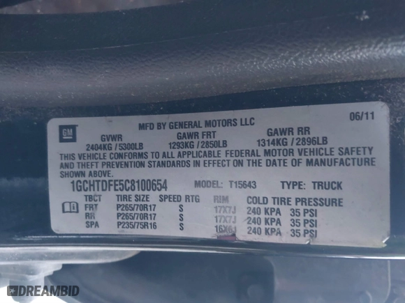 2012 Chevrolet Colorado LT w/2LT with VIN 1GCHTDFE5C8100654, listed as a IAAI auction lot 41213103 with 230,065 mi miles. Bid and sale history available at carsss.com. Image 9.