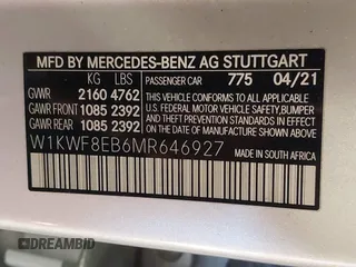 2021 Mercedes-Benz C 300 z VIN W1KWF8EB6MR646927, wystawiony jako IAAI lot #41645450 z przebiegiem 53 464 mil mil oraz . Historia ofert i sprzedaży dostępna na DreamBid. Obrazek 9.