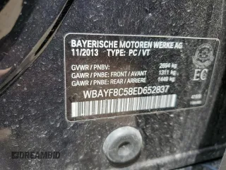 2014 BMW 7 Series ALPINA B7 xDrive with VIN WBAYF8C58ED652837, listed as a Copart auction lot 63598555 with 181,359 mi miles and Salvage title. Bid and sale history available at DreamBid. Image 12.