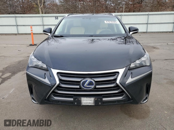 2015 Lexus NX 300h with VIN JTJBJRBZ0F2020040, listed as a Copart auction lot 47818385 with 185,470 mi miles and Salvage title. Bid and sale history available at DreamBid. Image 5.