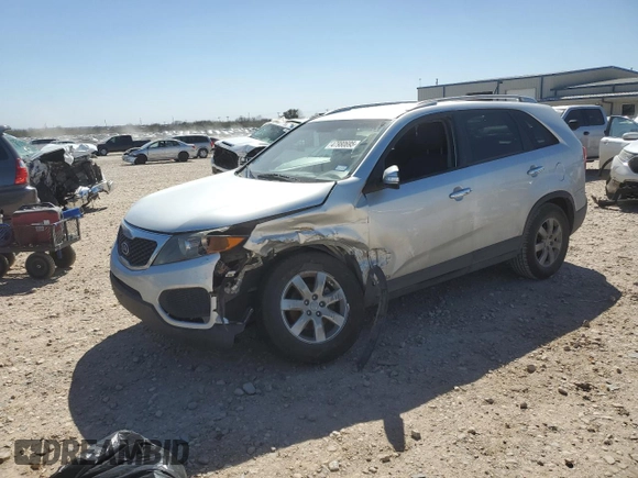 2012 Kia Sorento LX with VIN 5XYKTDA20CG218347, listed as a Copart auction lot 47980695 with 163,476 mi miles and Salvage Title. Bid and sale history available at carsss.com. Image 1.