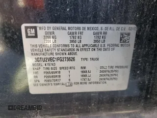 2015 GMC Sierra 1500 SLT with VIN 3GTU2VEC1FG273626, listed as a Copart auction lot 48564525 with 160,819 mi miles and Salvage Title. Bid and sale history available at DreamBid. Image 14.