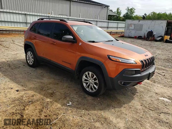 2015 Jeep Cherokee Trailhawk with VIN 1C4PJMBB5FW600455, listed as a Copart auction lot 53859365 with 164,420 mi miles and Salvage Title. Bid and sale history available at DreamBid. Image 14.