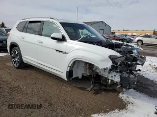 2021 Volkswagen Atlas SEL Premium R-Line with VIN 1V2FR2CA8MC561355, listed as a Copart auction lot 46217855 with 57,076 mi miles and Salvage title. Bid and sale history available at DreamBid. Image 4.