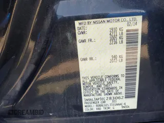 2014 Nissan Altima 2.5 S with VIN 1N4AL3AP3EC283062, listed as a IAAI auction lot 41666952 with 163,557 mi miles. Bid and sale history available at carsss.com. Image 9.
