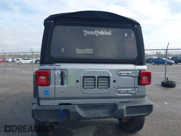 2020 Jeep Wrangler Unlimited Sport S with VIN 1C4HJXDG4LW221778, listed as a IAAI auction lot 41441662 with 76,026 mi miles and . Bid and sale history available at DreamBid. Image 16.