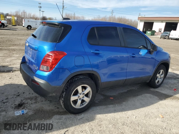2016 Chevrolet Trax LS with VIN KL7CJNSB6GB758037, listed as a Copart auction lot 43401405 with 131,117 mi miles and Salvage Title. Bid and sale history available at carsss.com. Image 3.