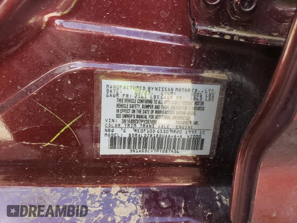 2023 Nissan Sentra SV with VIN 3N1AB8CV7PY287456, listed as a Copart auction lot 50069235 with 27,981 mi miles and Salvage Title. Bid and sale history available at carsss.com. Image 14.