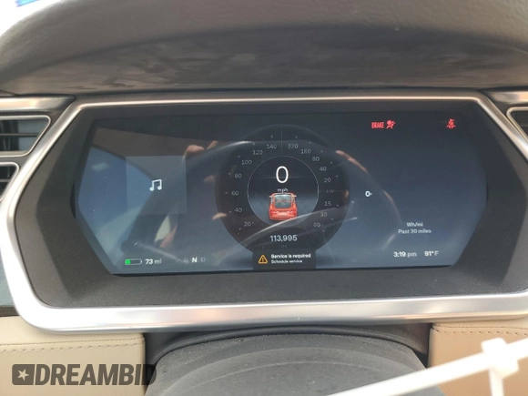2014 Tesla Model S 60 with VIN 5YJSA1H13EFP30664, listed as a Copart auction lot 53142305 with 113,995 mi miles and Salvage Title. Bid and sale history available at DreamBid. Image 9.