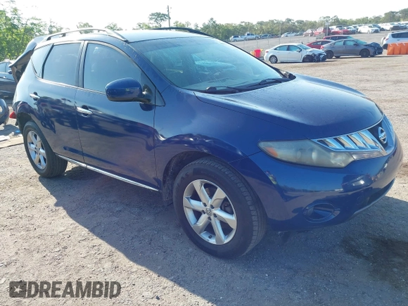 2009 Nissan Murano S with VIN JN8AZ18U09W024899, listed as a IAAI auction lot 41933798 with 135,078 mi miles. Bid and sale history available at carsss.com. Image 1.