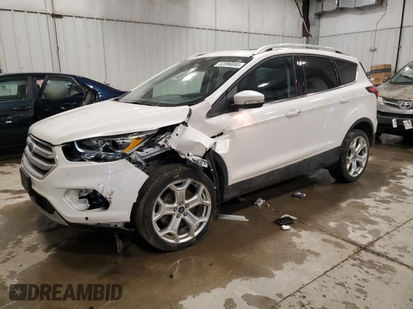 2019 Ford Escape Titanium with VIN 1FMCU9J94KUA02845, listed as a Copart auction lot 52096895 with 69,689 mi miles and Salvage Title. Bid and sale history available at carsss.com. Image 1.