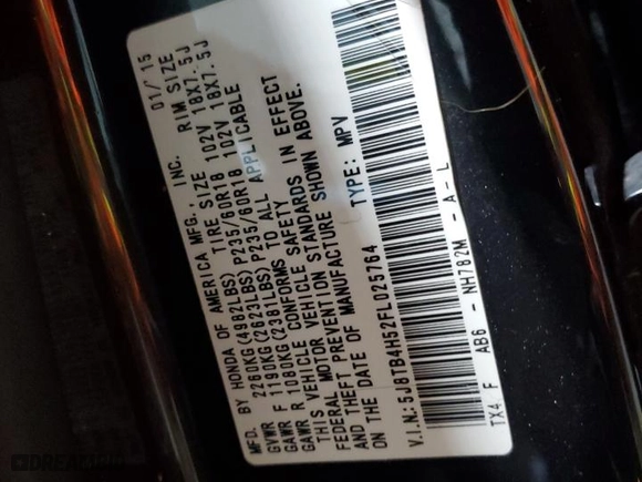 2015 Acura RDX Tech Pkg with VIN 5J8TB4H52FL025764, listed as a Copart auction lot 49716525 with 126,005 mi miles and Salvage Title. Bid and sale history available at carsss.com. Image 13.