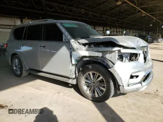 2021 Infiniti QX80 LUXE with VIN JN8AZ2AE0M9269735, listed as a Copart auction lot 75693784 with 0 mi miles and Salvage Title. Bid and sale history available at carsss.com. Image 4.