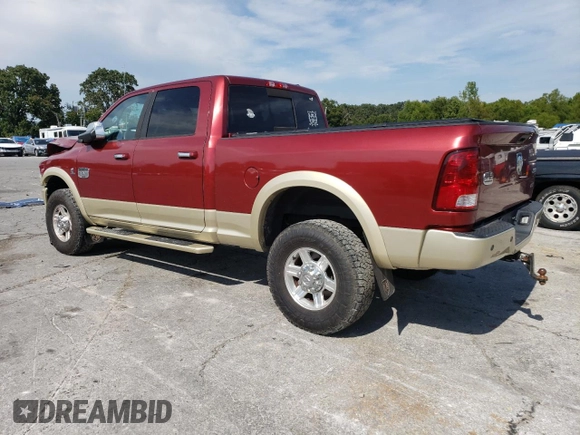 2012 Ram 2500 Laramie Longhorn with VIN 3C6UD5GL4CG225905, listed as a Copart auction lot 68752344 with 141,210 mi miles and Salvage Title. Bid and sale history available at carsss.com. Image 2.