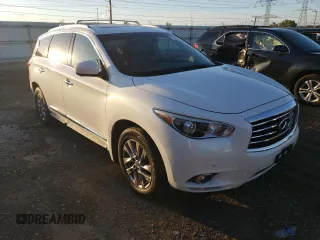 2013 Infiniti JX35 with VIN 5N1AL0MM7DC338486, listed as a Copart auction lot 72959864 with 118,815 mi miles and Salvage Title. Bid and sale history available at carsss.com. Image 4.