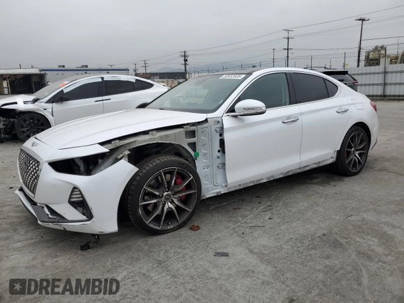 2019 Genesis G70 Advanced with VIN KMTG74LEXKU024019, listed as a Copart auction lot 50832935 with 111,373 mi miles and Salvage Title. Bid and sale history available at DreamBid. Image 1.