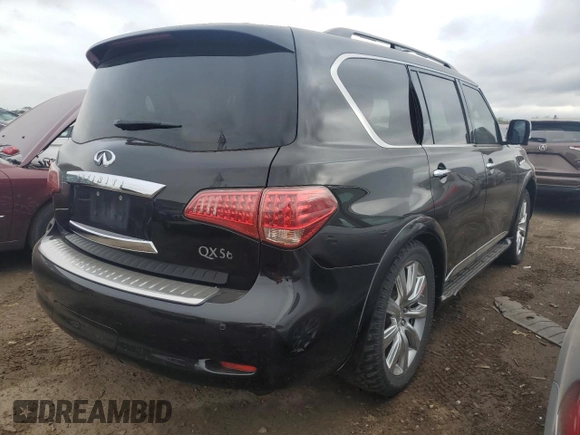 2012 Infiniti QX56 7-passenger with VIN JN8AZ2NE8C9019622, listed as a Copart auction lot 73304764 with 212,344 mi miles and Salvage Title. Bid and sale history available at carsss.com. Image 3.