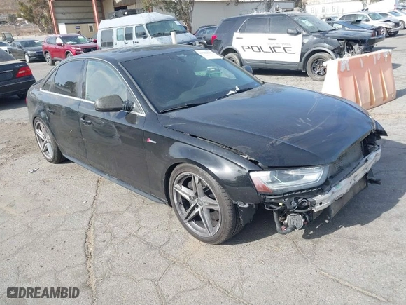 2014 Audi S4 Premium Plus with VIN WAUBGAFL8EA085177, listed as a IAAI auction lot 41382818 with 115736 miles. Bid and sale history available at carsss.com. Image 1.