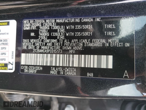 2023 Lexus RX 350 z VIN 2T2BAMCA9PC015173, wystawiony jako Copart lot #65561055 z przebiegiem Nie podano mil oraz Czysty tytuł • Clean title. Historia ofert i sprzedaży dostępna na DreamBid. Obrazek 14.