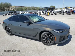 2023 BMW i4 eDrive40 with VIN WBY73AW0XPFR26365, listed as a Copart auction lot 56900944 with 15,017 mi miles and Salvage Title. Bid and sale history available at carsss.com. Image 4.