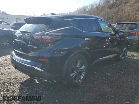 2023 Nissan Murano Platinum z VIN 5N1AZ2DS3PC138539, wystawiony jako Copart lot #51133615 z przebiegiem 19 113 mil mil oraz Szkoda całkowita • Salvage title. Historia ofert i sprzedaży dostępna na DreamBid. Obrazek 3.